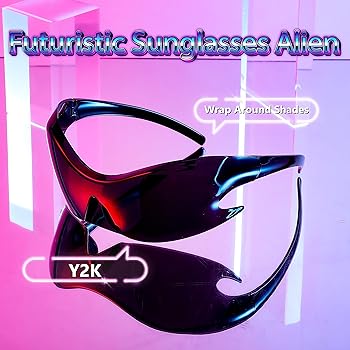 hide Amazon.com: FEISEDY Futuristic Sunglasses, Fashion Alien Y2K